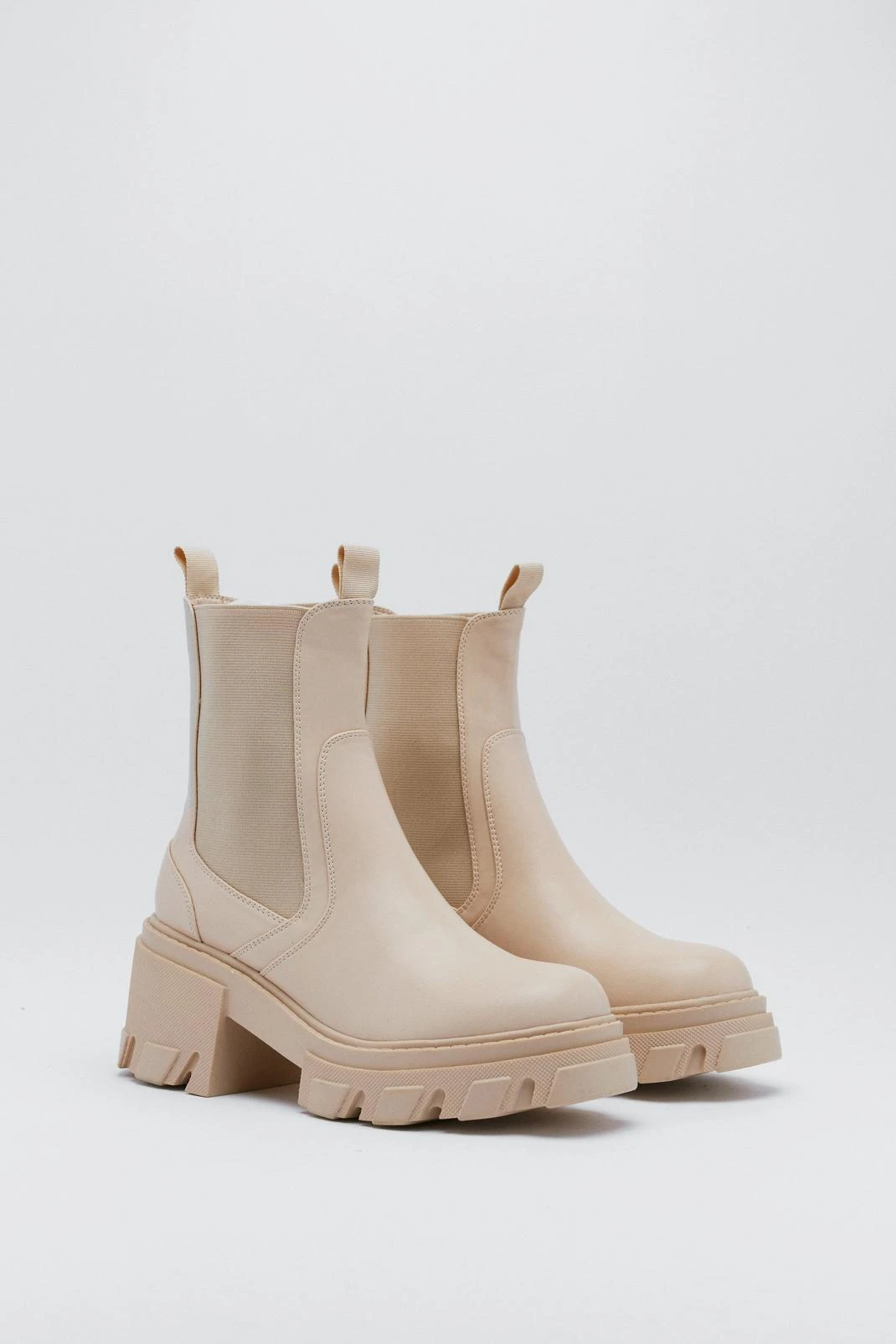 Faux Leather Chunky Chelsea Boots - Image 3