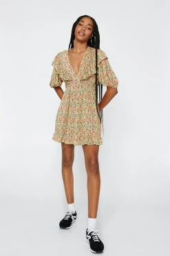 Alternative view of Floral Print Ruffle Mini Dress
