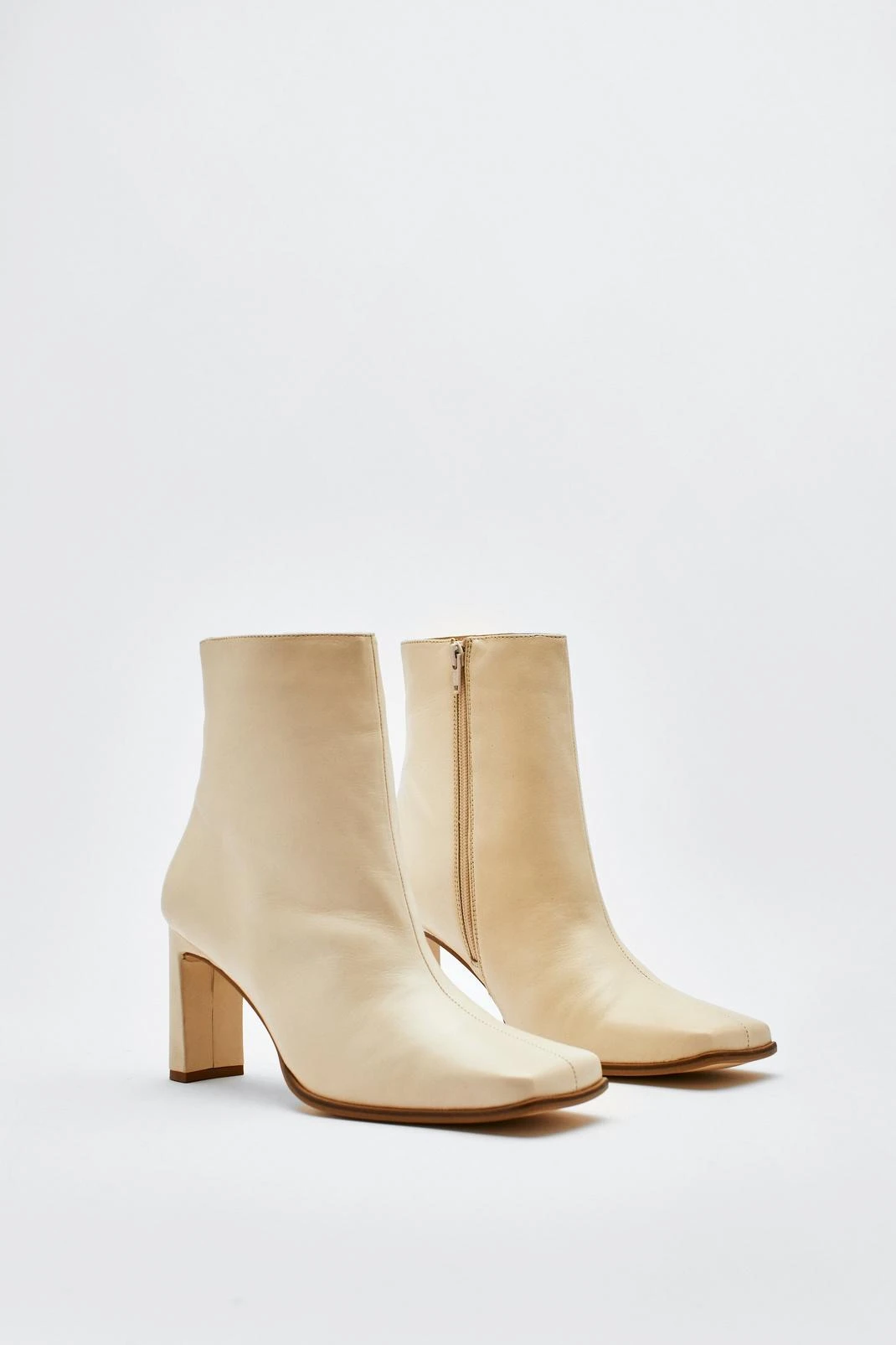 Leather Square Toe Ankle Boots - Image 3
