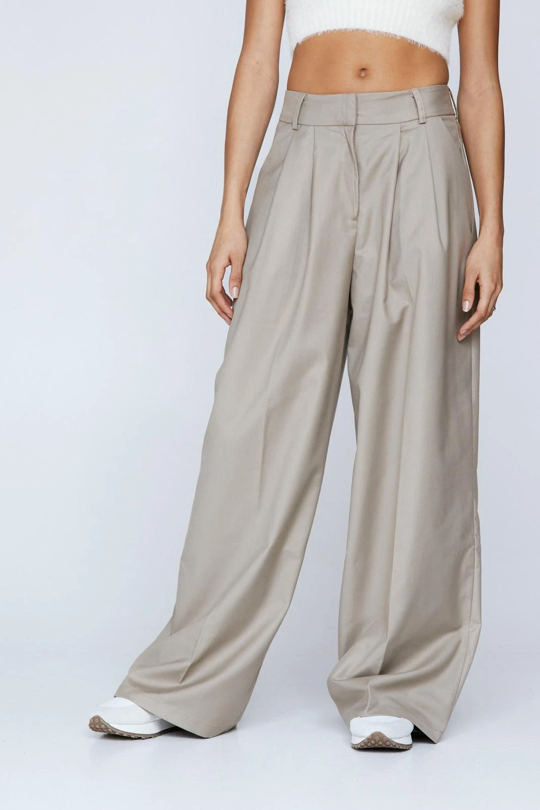 Premium Twill Pleated Wide Leg Pants 4 Premium Twill Pleated Wide Leg Pants - Image 2