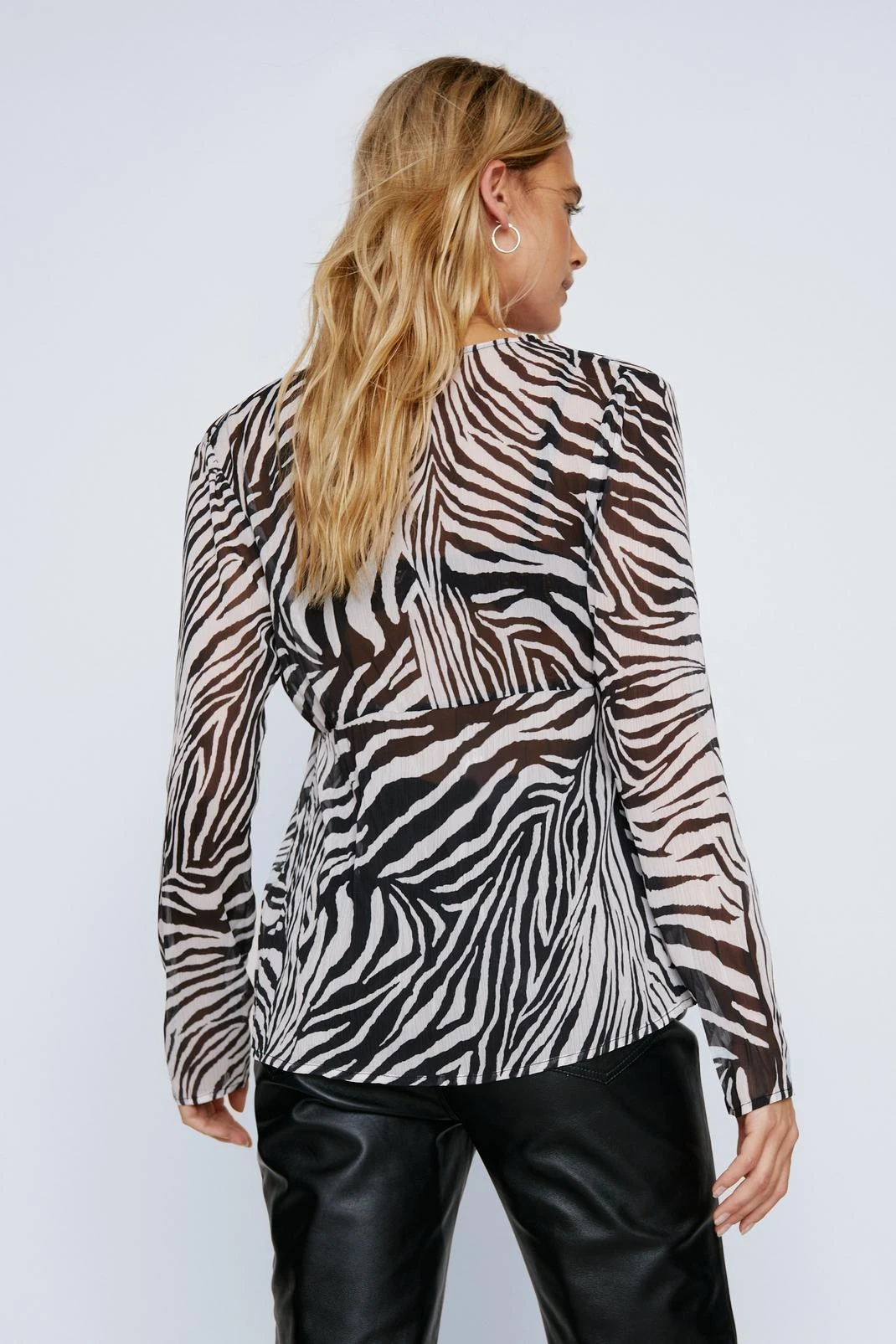 Animal Print Tie Front Blouse 5 Animal Print Tie Front Blouse - Image 3