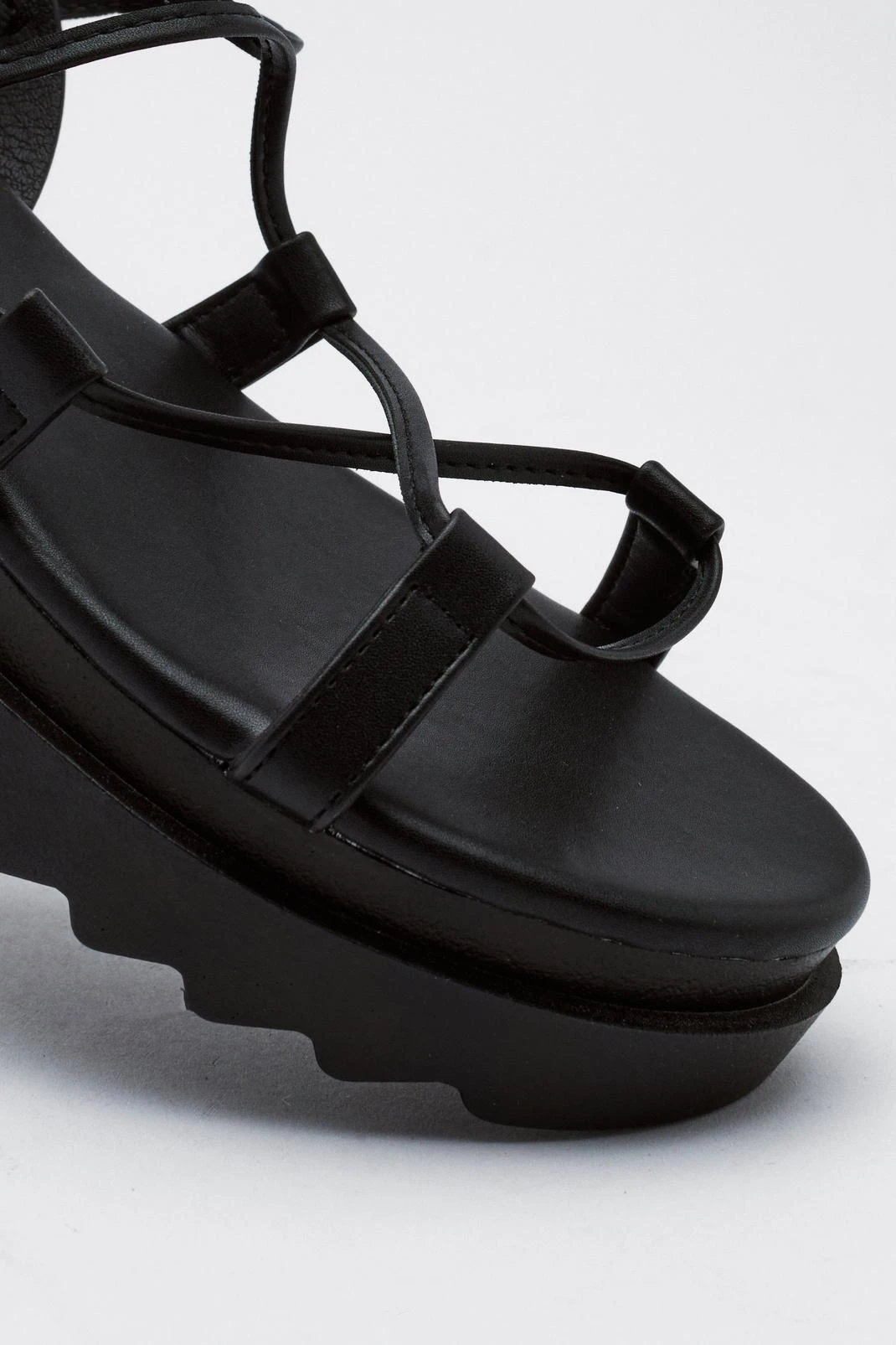 Ankle Tie Chunky Flatform Sandals - Image 3