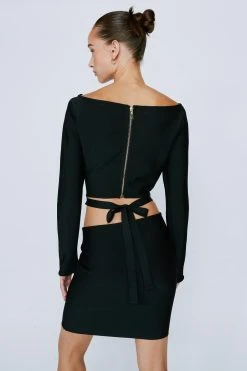 Bandage Cut Out Long Sleeve Mini Dress 11 Bandage Cut Out Long Sleeve Mini Dress -Nasty Gal Sales Store womens black bandage cut out long sleeve mini dress 5
