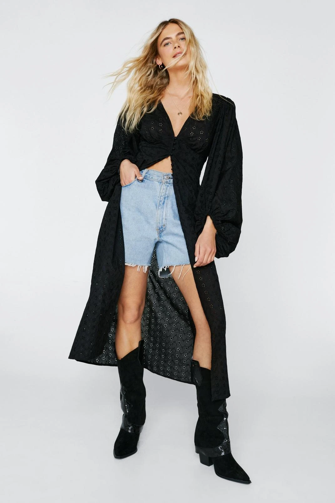 Broderie Button Down Maxi Top 4 Broderie Button Down Maxi Top - Image 2
