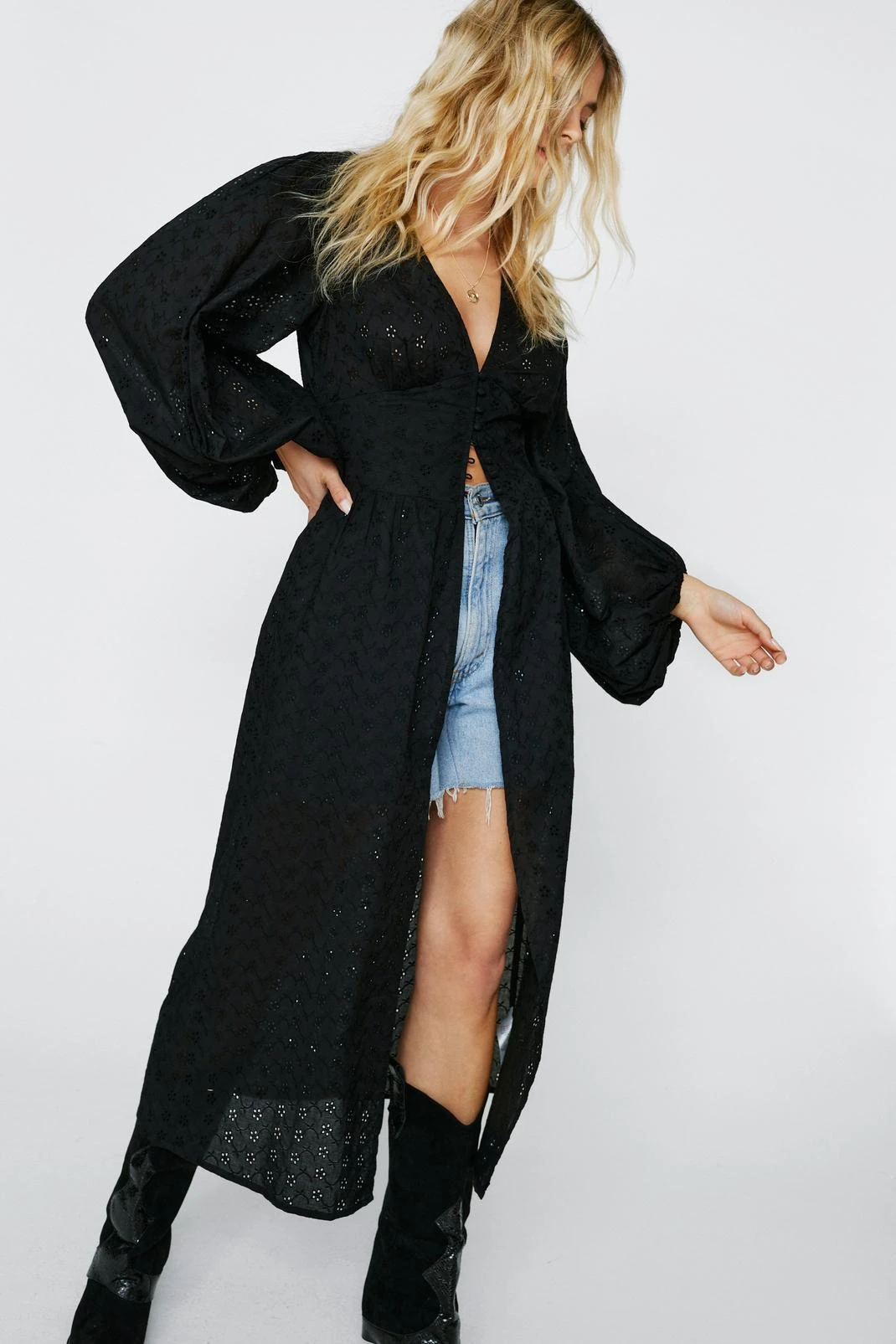 Broderie Button Down Maxi Top 6 Broderie Button Down Maxi Top - Image 4