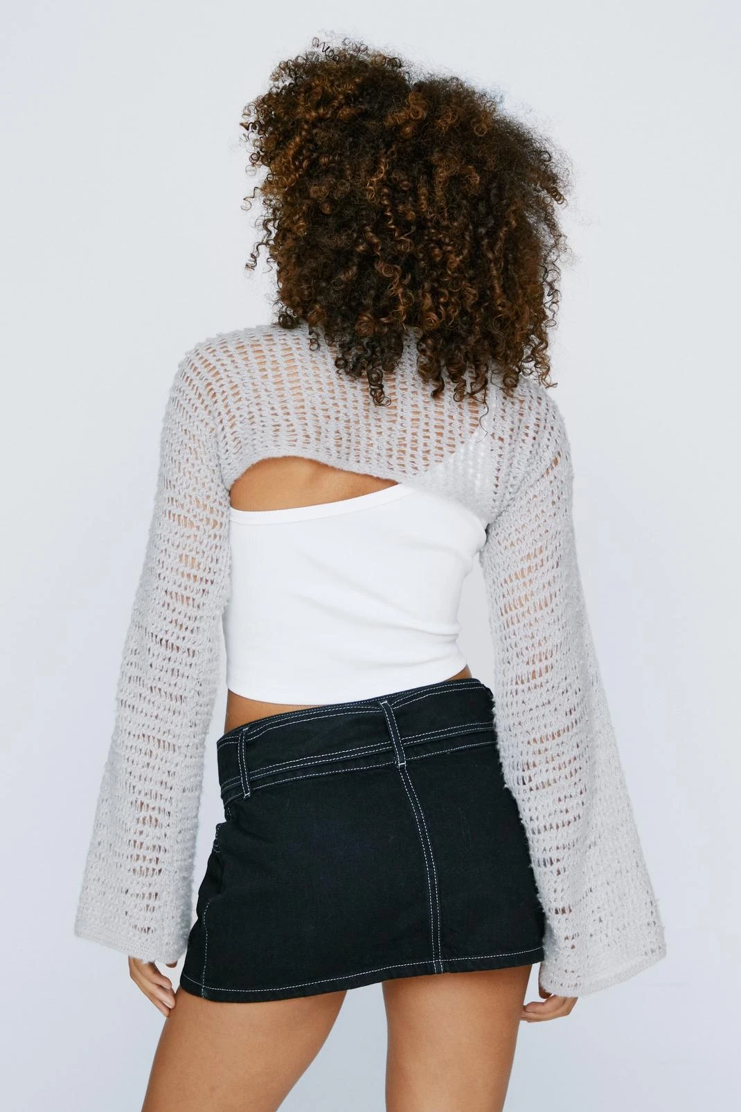 Contrast Stitch Belted Micro Mini Skirt - Image 3