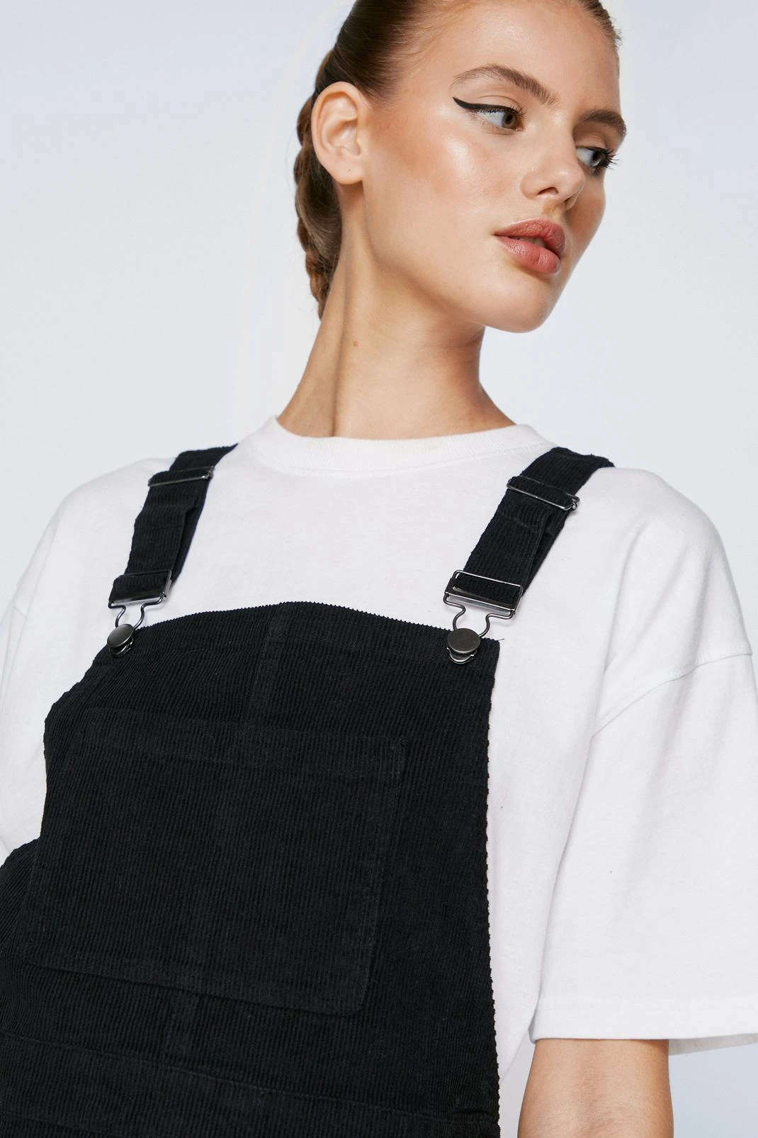 Cord Pocket Front Overall Mini Dress - Image 2