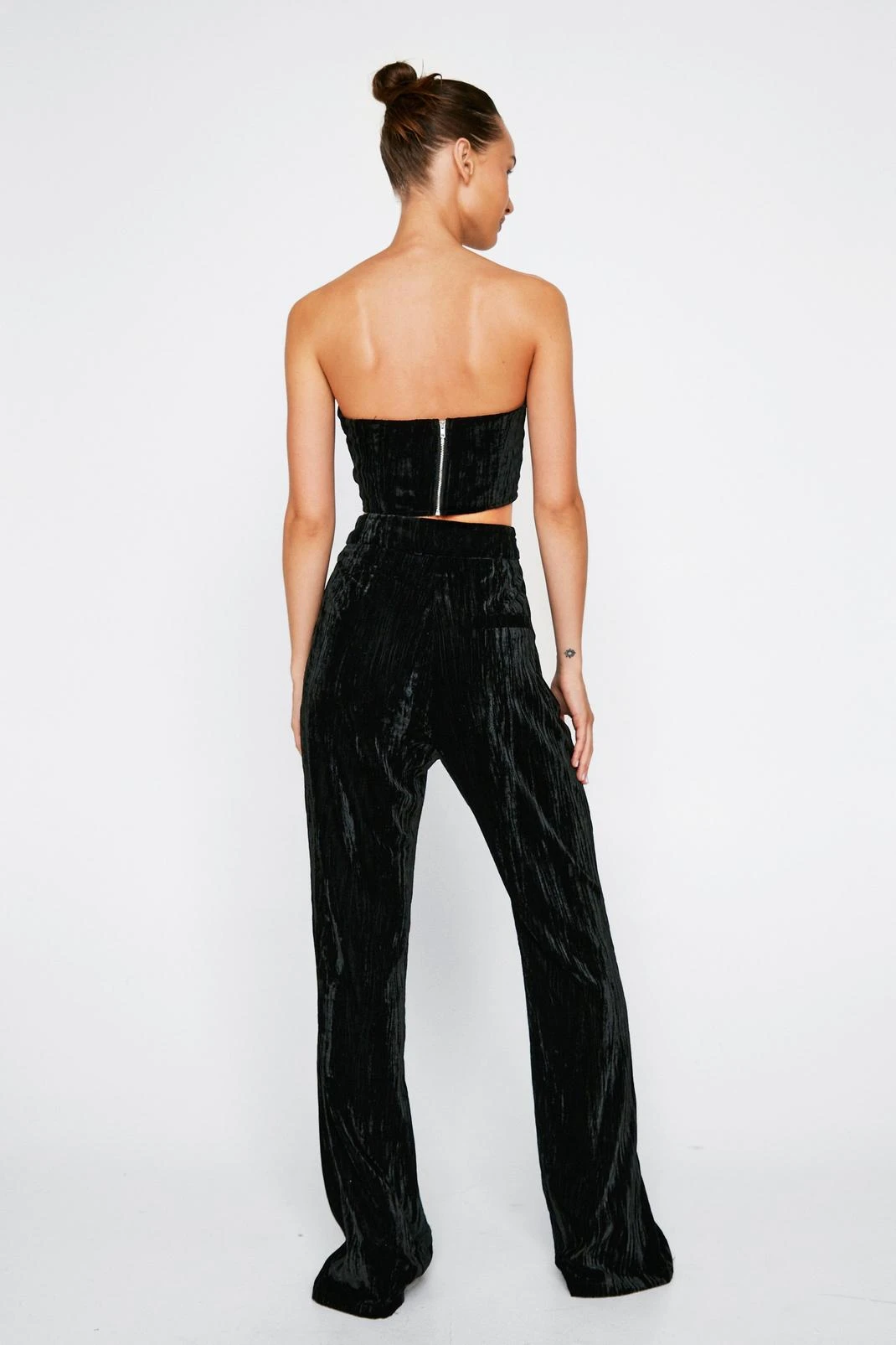 Crinkle Velvet Tailored Flared Pants 5 Crinkle Velvet Tailored Flared Pants - Image 3