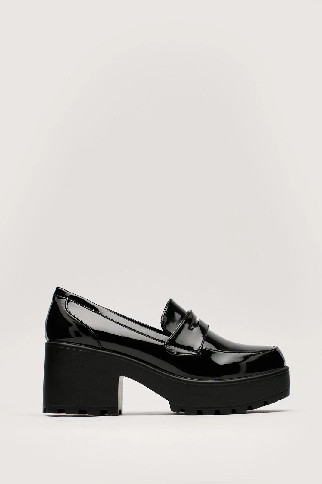 Faux Leather Chunky Penny Loafers - Image 4
