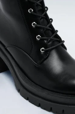 Faux Leather Lace Up Biker Boots 8 Faux Leather Lace Up Biker Boots -Nasty Gal Sales Store womens black faux leather lace up biker boots 2