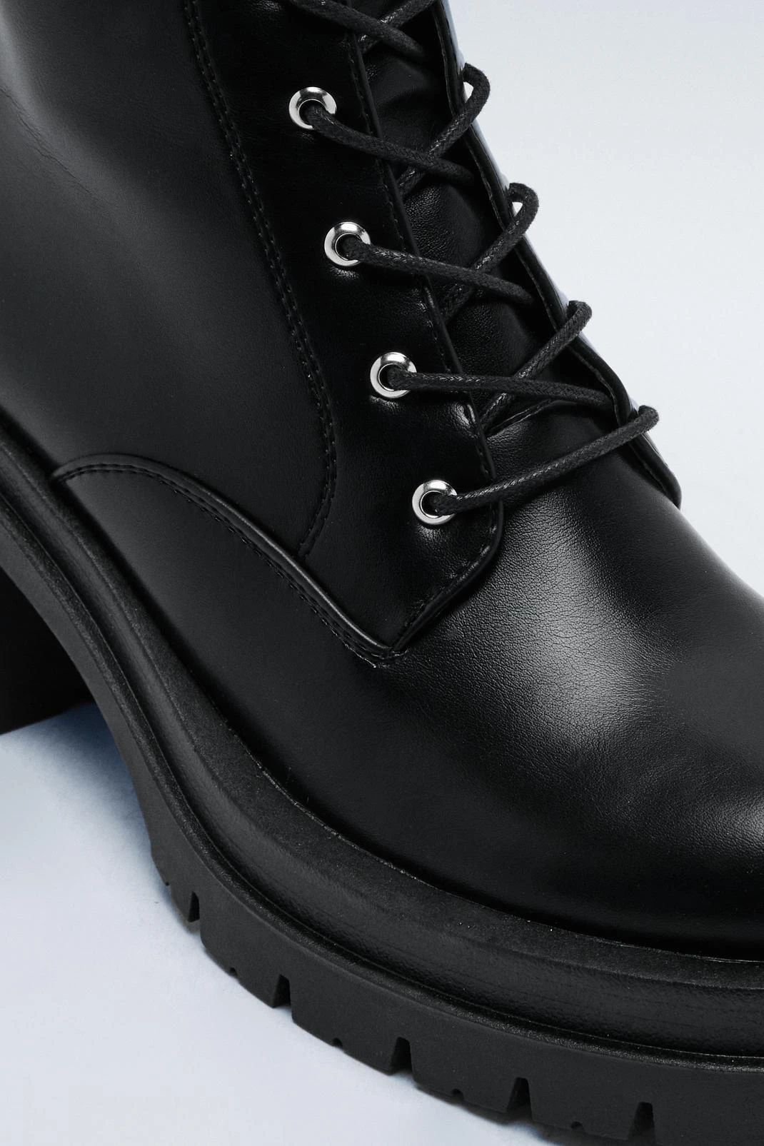 Faux Leather Lace Up Biker Boots 5 Faux Leather Lace Up Biker Boots - Image 3