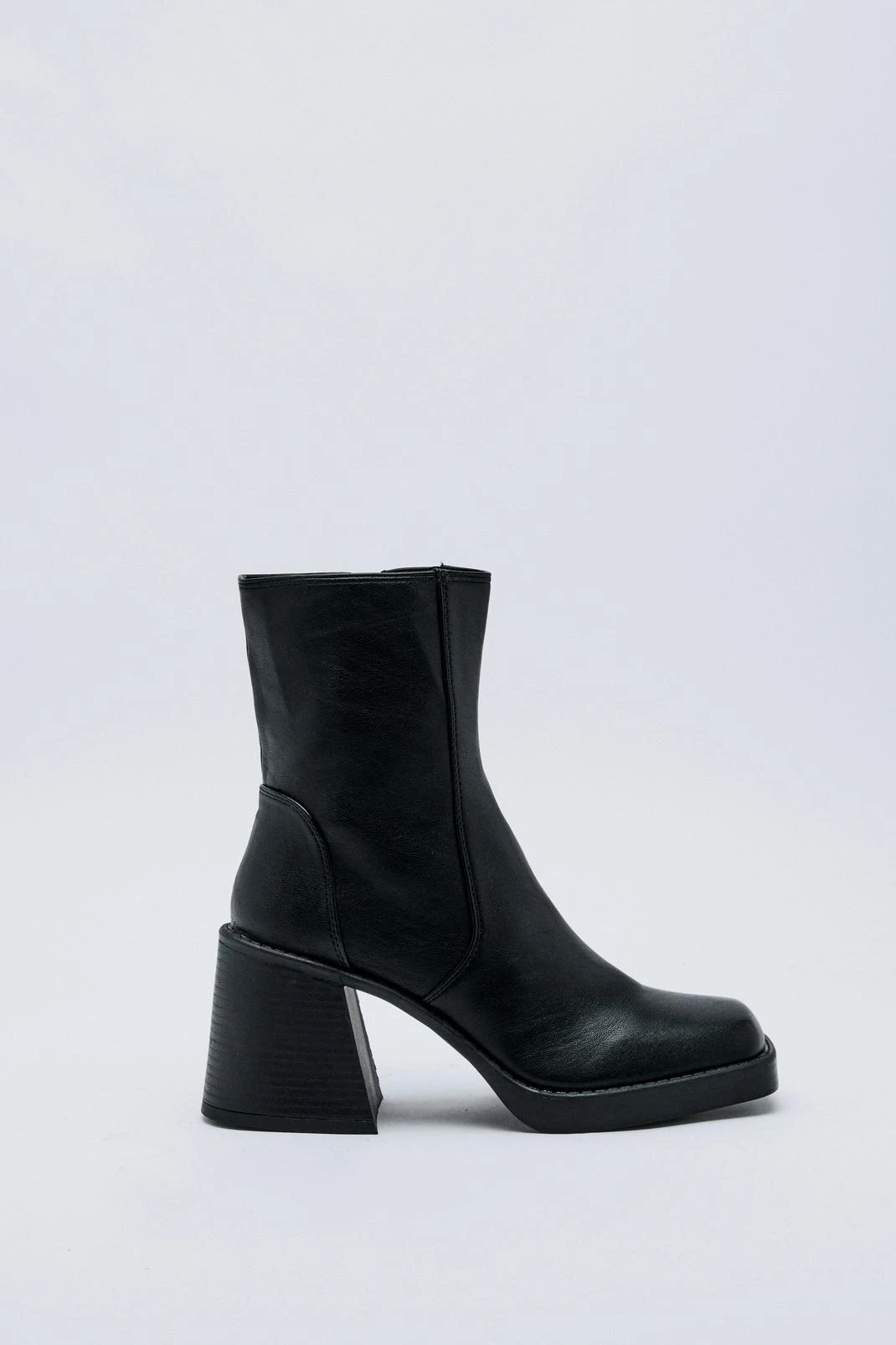 Faux Leather Platform Ankle Boots - Image 2