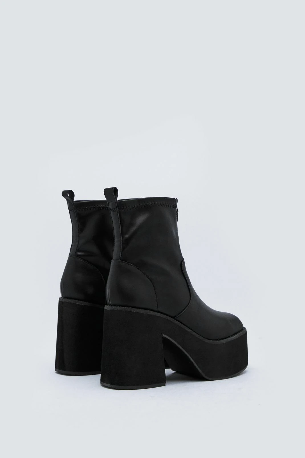 Faux Leather Zip Front Platform Ankle Boots 5 Faux Leather Zip Front Platform Ankle Boots - Image 3