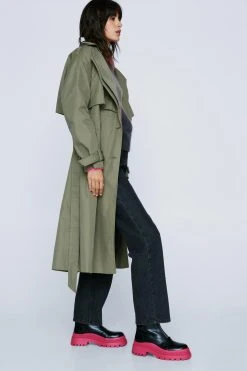 Faux Leather Zip Up Contrast Biker Boots