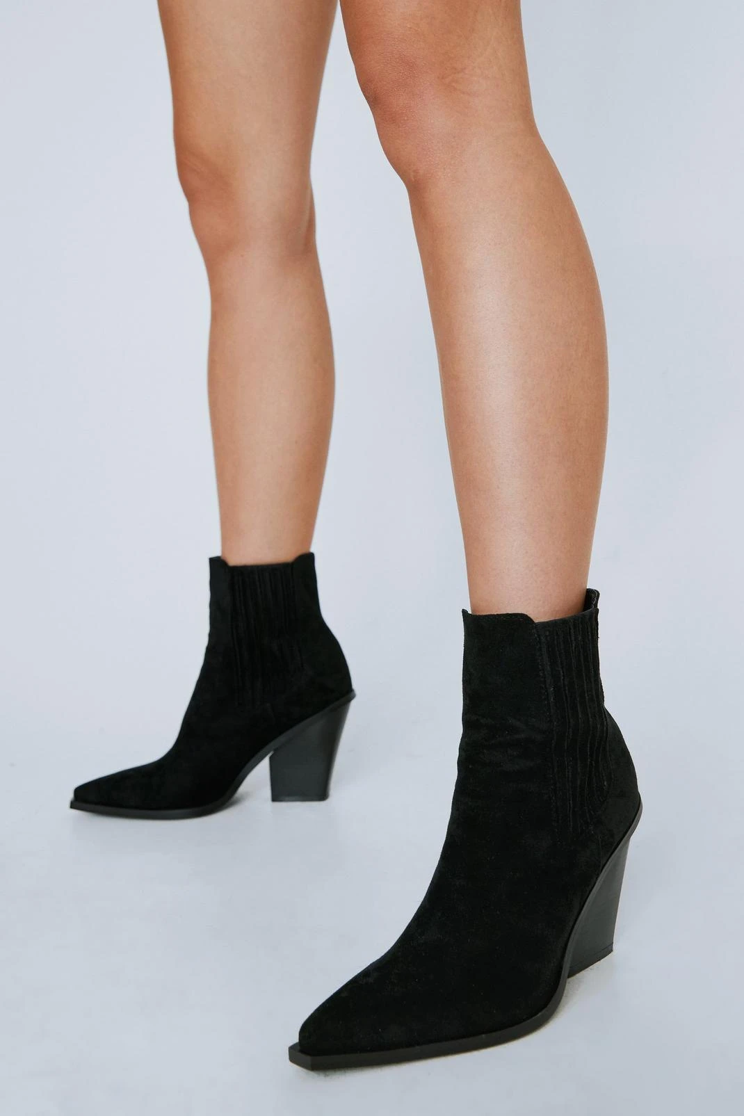 Faux Suede Ankle Western Boots
