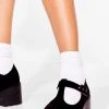 Faux Suede T-Bar Cleated Mary Janes 1 Faux Suede T-Bar Cleated Mary Janes -Nasty Gal Sales Store womens black faux suede t bar cleated mary janes