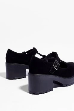 Faux Suede T-Bar Cleated Mary Janes 8 Faux Suede T-Bar Cleated Mary Janes -Nasty Gal Sales Store womens black faux suede t bar cleated mary janes 2
