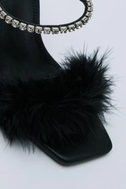 Feather Sling Back Heel 8 Feather Sling Back Heel -Nasty Gal Sales Store womens black feather sling back heel 2