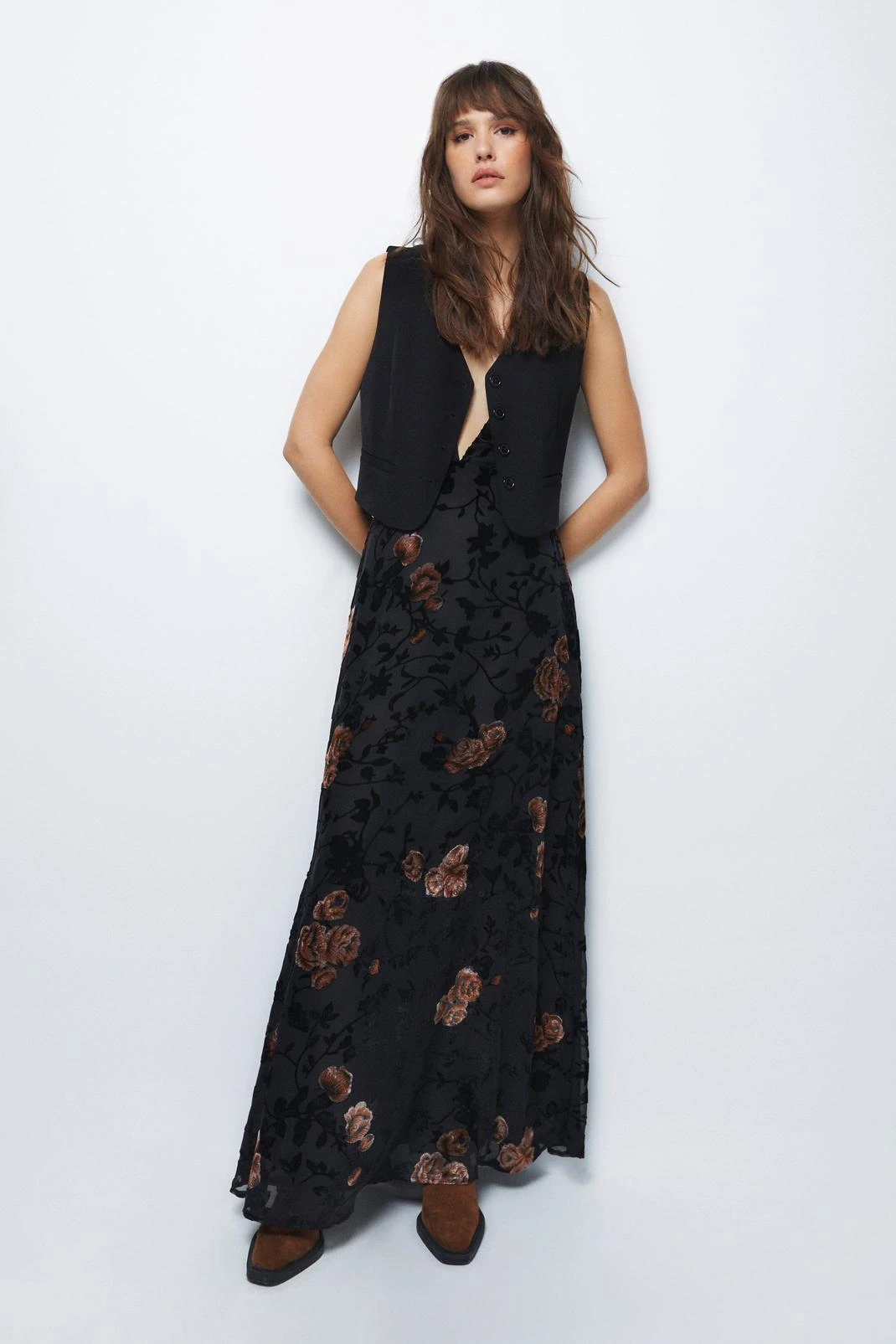 Floral Devore Halterneck Maxi Dress 4 Floral Devore Halterneck Maxi Dress - Image 2