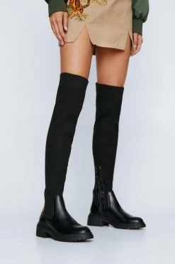 Knitted Over The Knee Chunky Boot