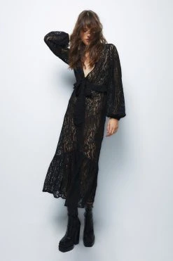 Lace Knot Front Maxi Dress 9 Lace Knot Front Maxi Dress -Nasty Gal Sales Store womens black lace knot front maxi dress 3
