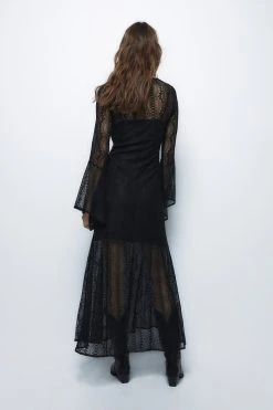 Lace Plunge Maxi Dress 11 Lace Plunge Maxi Dress -Nasty Gal Sales Store womens black lace plunge maxi dress 2