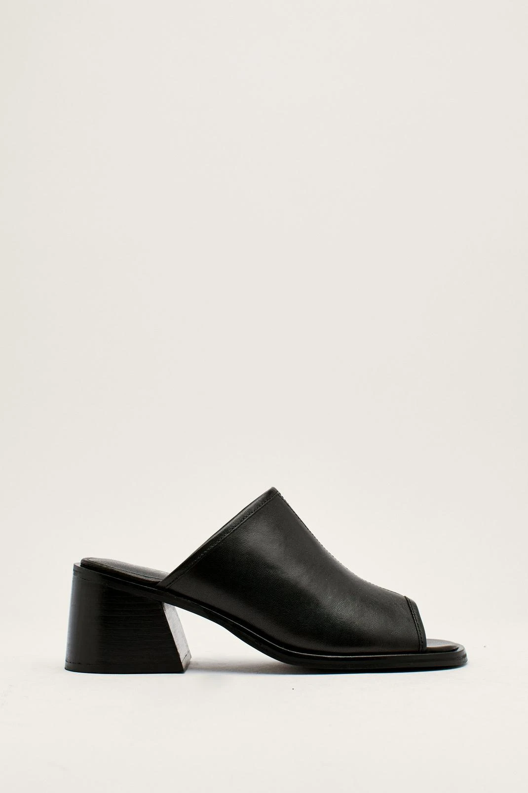 Leather Block Heel Mules - Image 3