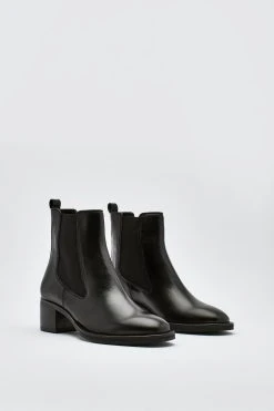 Leather Heeled Chelsea Boots 8 Leather Heeled Chelsea Boots -Nasty Gal Sales Store womens black leather heeled chelsea boots 2