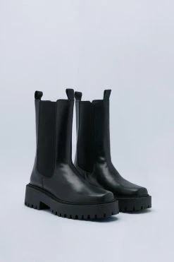 Leather Square Toe Chelsea Boots 8 Leather Square Toe Chelsea Boots -Nasty Gal Sales Store womens black leather square toe chelsea boots 2