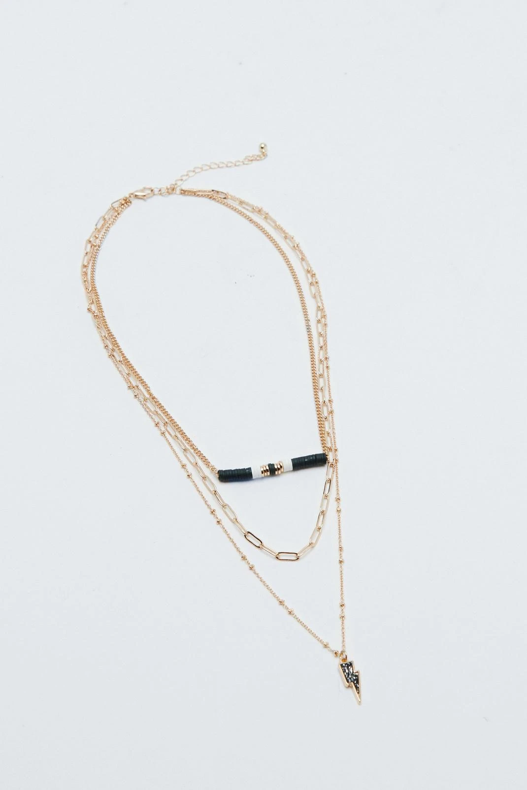 Lightening Bolt Drop Layered Necklace 4 Lightening Bolt Drop Layered Necklace - Image 2