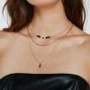 Lightening Bolt Drop Layered Necklace 1 Lightening Bolt Drop Layered Necklace -Nasty Gal Sales Store womens black lightening bolt drop layered necklace