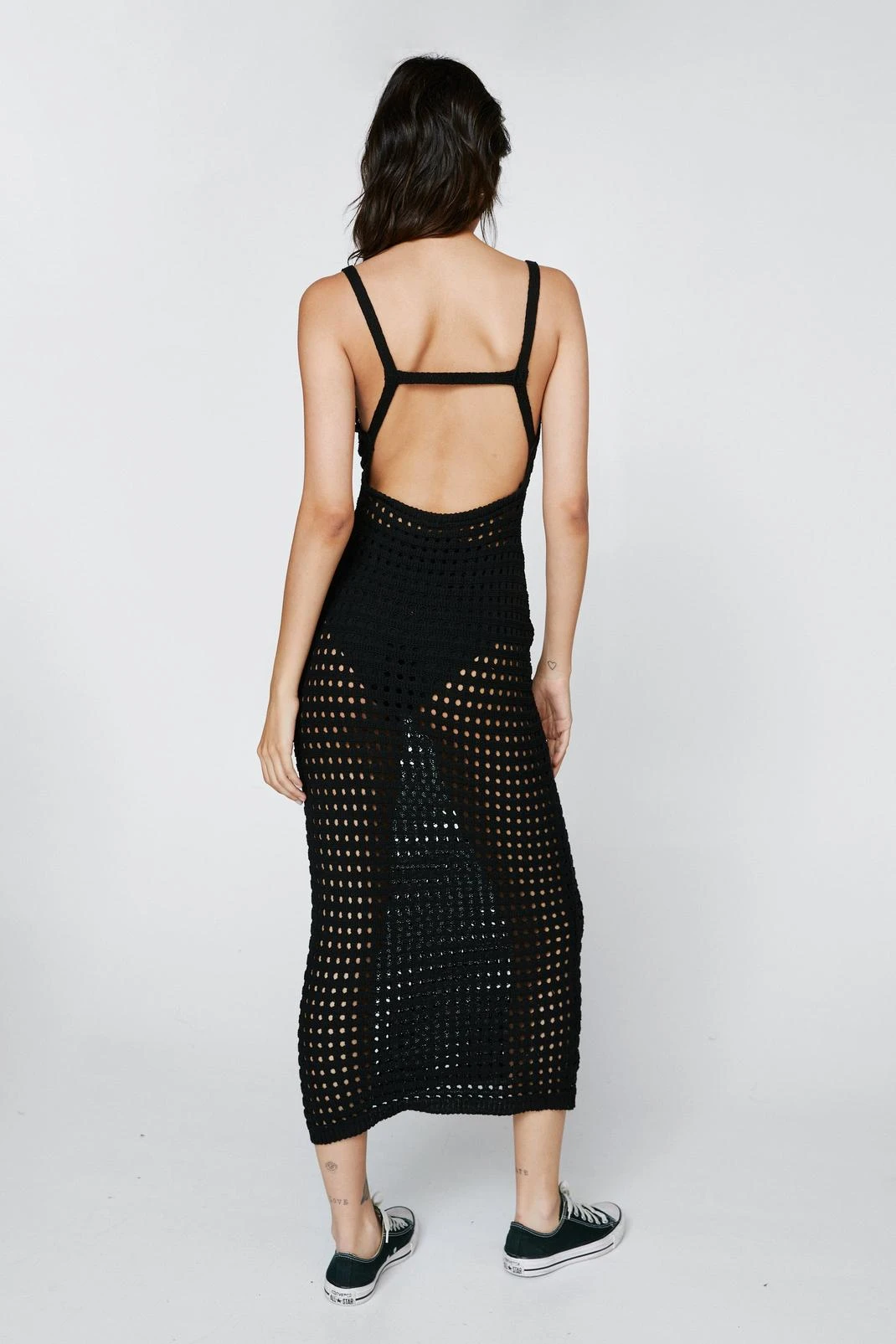 Low Back Stitch Effect Strappy Dress 5 Low Back Stitch Effect Strappy Dress - Image 3