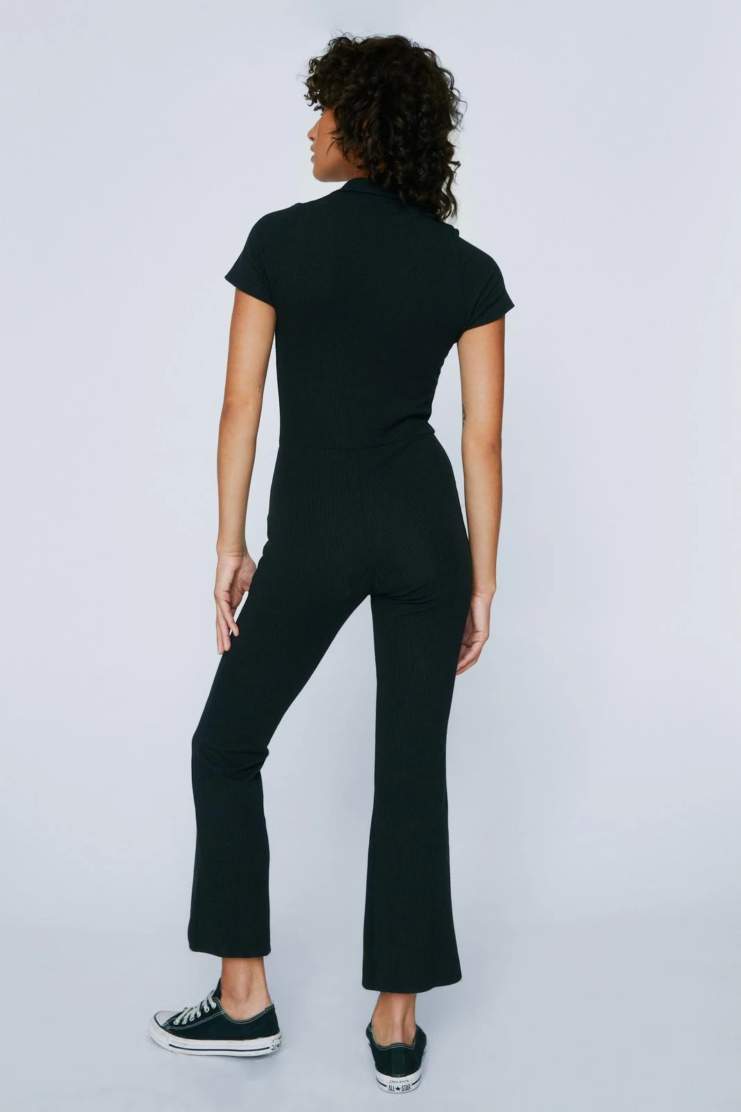 Petite Ribbed Collar Button Up Jumpsuit 5 Petite Ribbed Collar Button Up Jumpsuit - Image 3