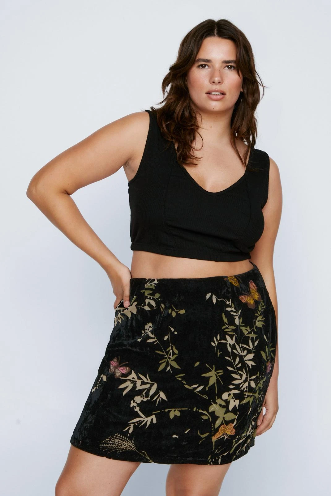 Plus Size Butterfly Devore Mini Skirt - Image 4