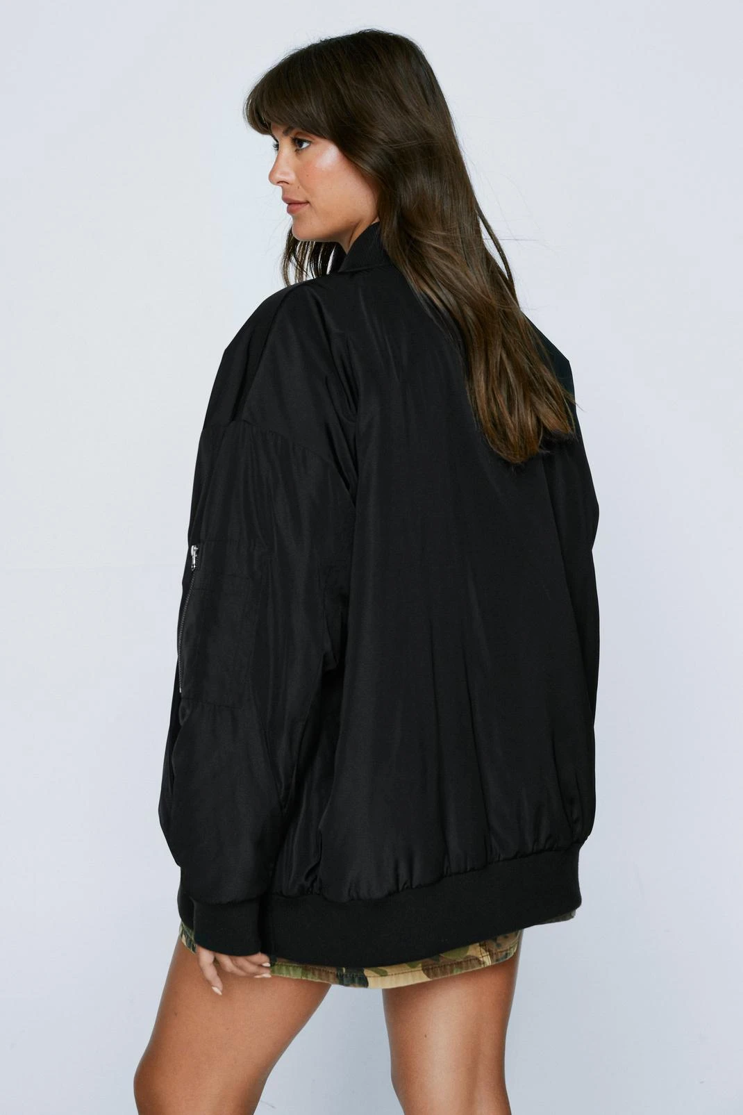 Plus Size Oversized Bomber Jacket 5 Plus Size Oversized Bomber Jacket - Image 3