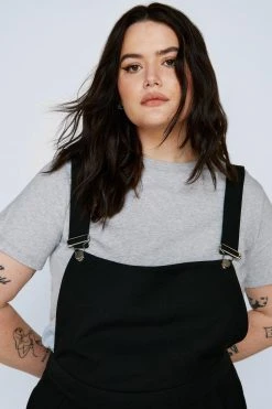 Plus Size Premium Tailored Overall Jumpsuit -Nasty Gal Sales Store womens black plus size premium tailored overall jumpsuit 1