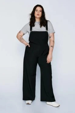 Plus Size Premium Tailored Overall Jumpsuit -Nasty Gal Sales Store womens black plus size premium tailored overall jumpsuit 3