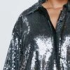 Plus Size Sheer Sequin Relaxed Fit Shirt -Nasty Gal Sales Store womens black plus size sheer sequin relaxed fit shirt