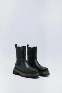 Premium Leather Chunky Chelsea Boot 8 Premium Leather Chunky Chelsea Boot -Nasty Gal Sales Store womens black premium leather chunky chelsea boot 2