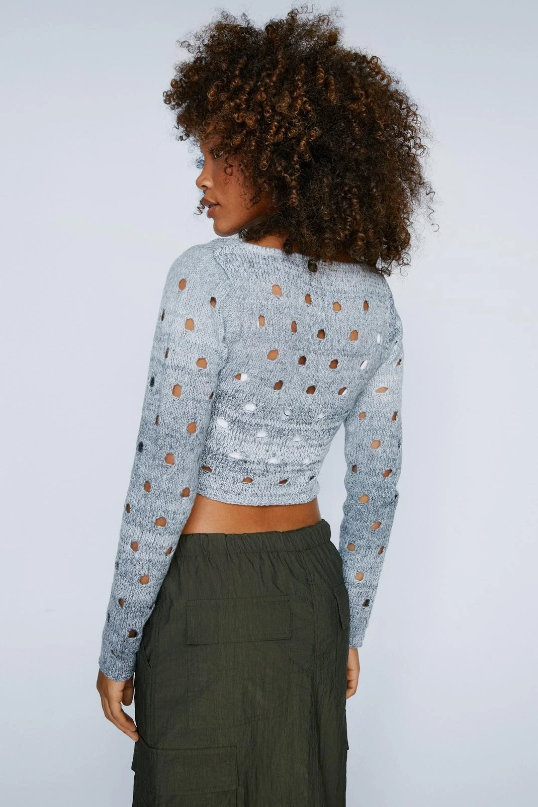 Premium Tie Dye Cut Out Cardigan - Image 6