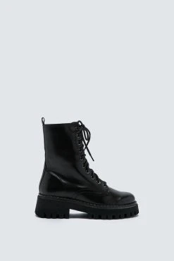 Alternative view of Real Leather Chunky Lace Up Biker Boot