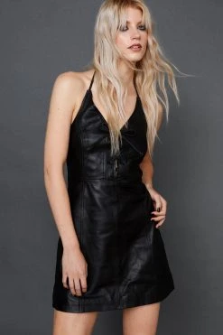 Real Leather Lace Up Mini Dress 9 Real Leather Lace Up Mini Dress -Nasty Gal Sales Store womens black real leather lace up mini dress 3