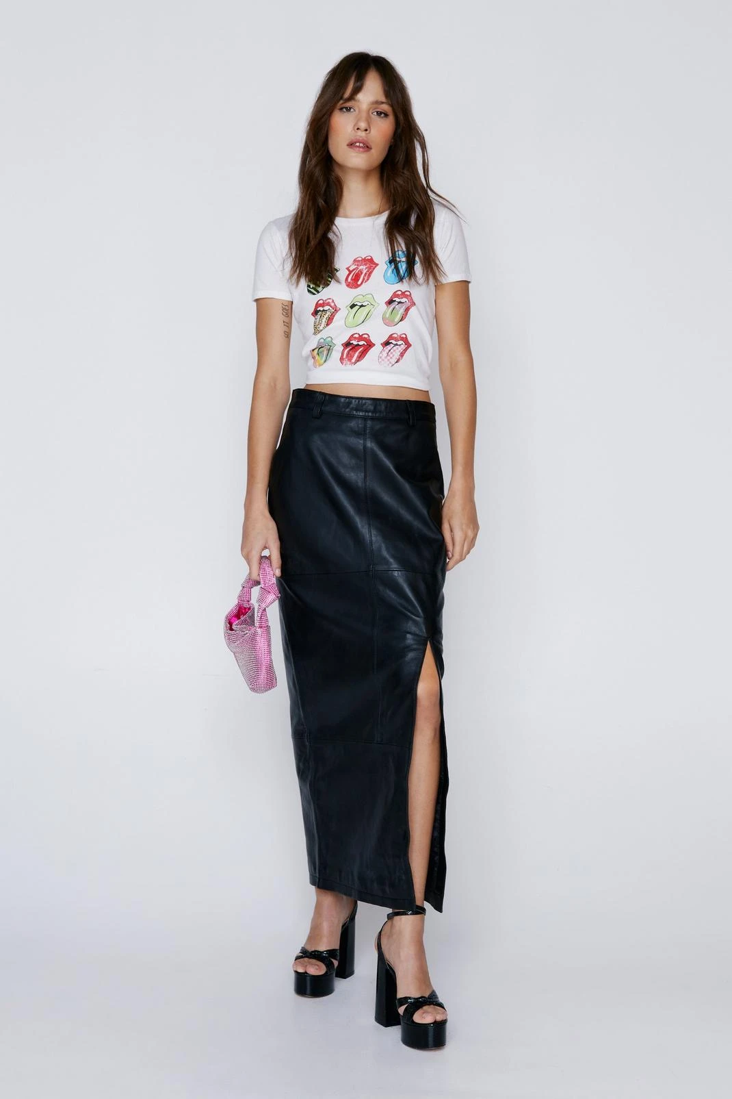 Real Leather Side Split Maxi Skirt 6 Real Leather Side Split Maxi Skirt - Image 4