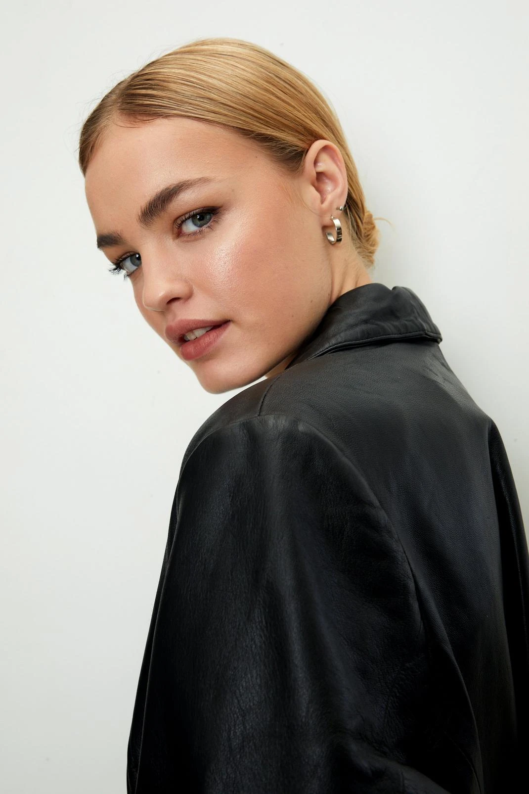 Real Leather Tailored Blazer - Image 2