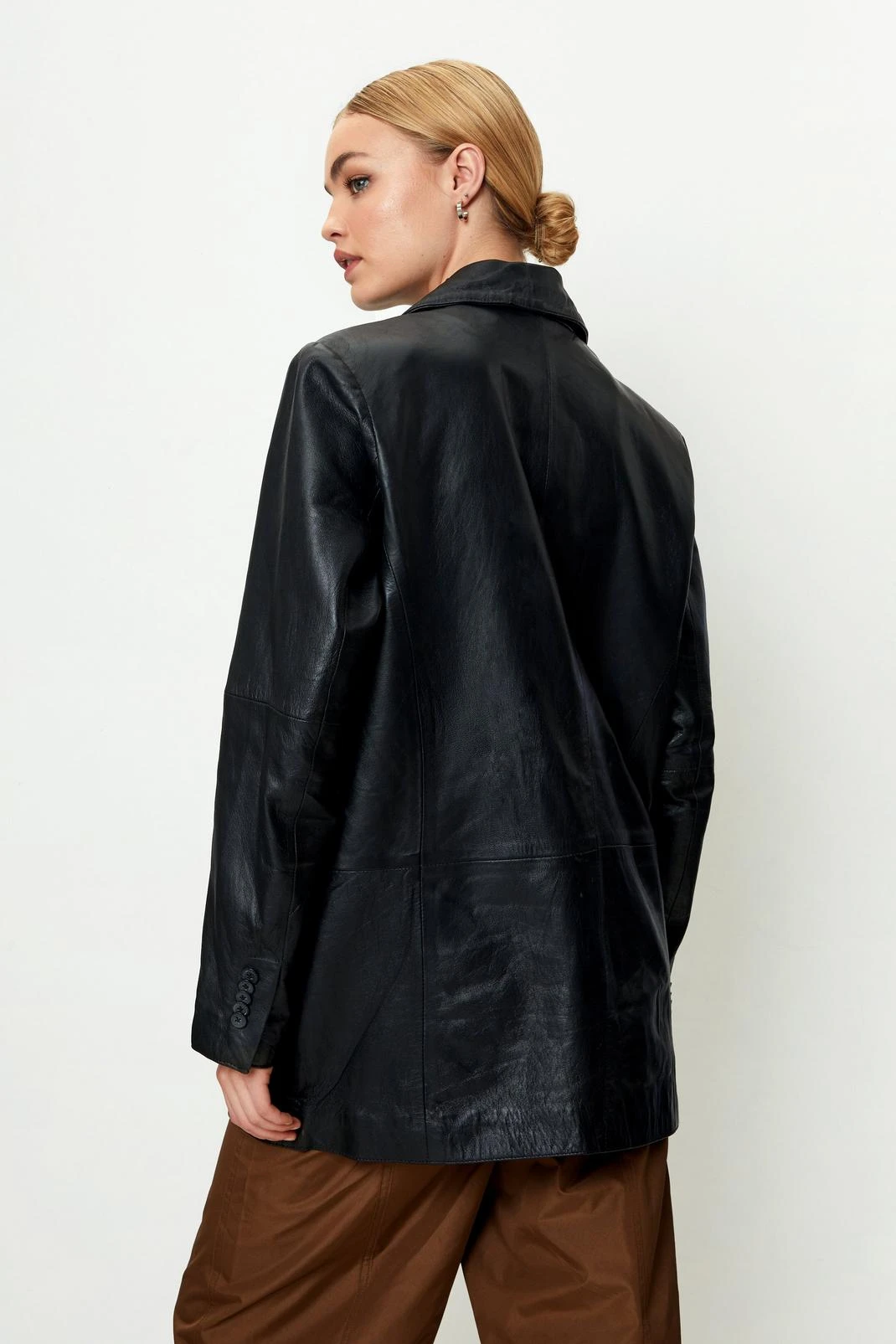 Real Leather Tailored Blazer - Image 3