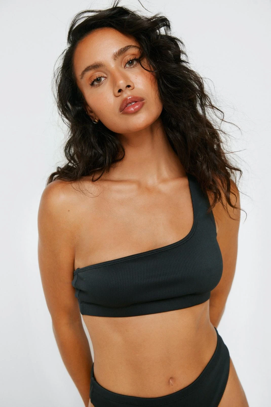 Recycled Ribbed One Shoulder Bikini Set - Image 9