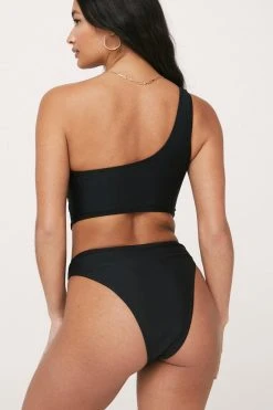 Recycled Ring Detail One Shoulder Bikini Set 10 Recycled Ring Detail One Shoulder Bikini Set -Nasty Gal Sales Store womens black recycled ring detail one shoulder bikini set 2