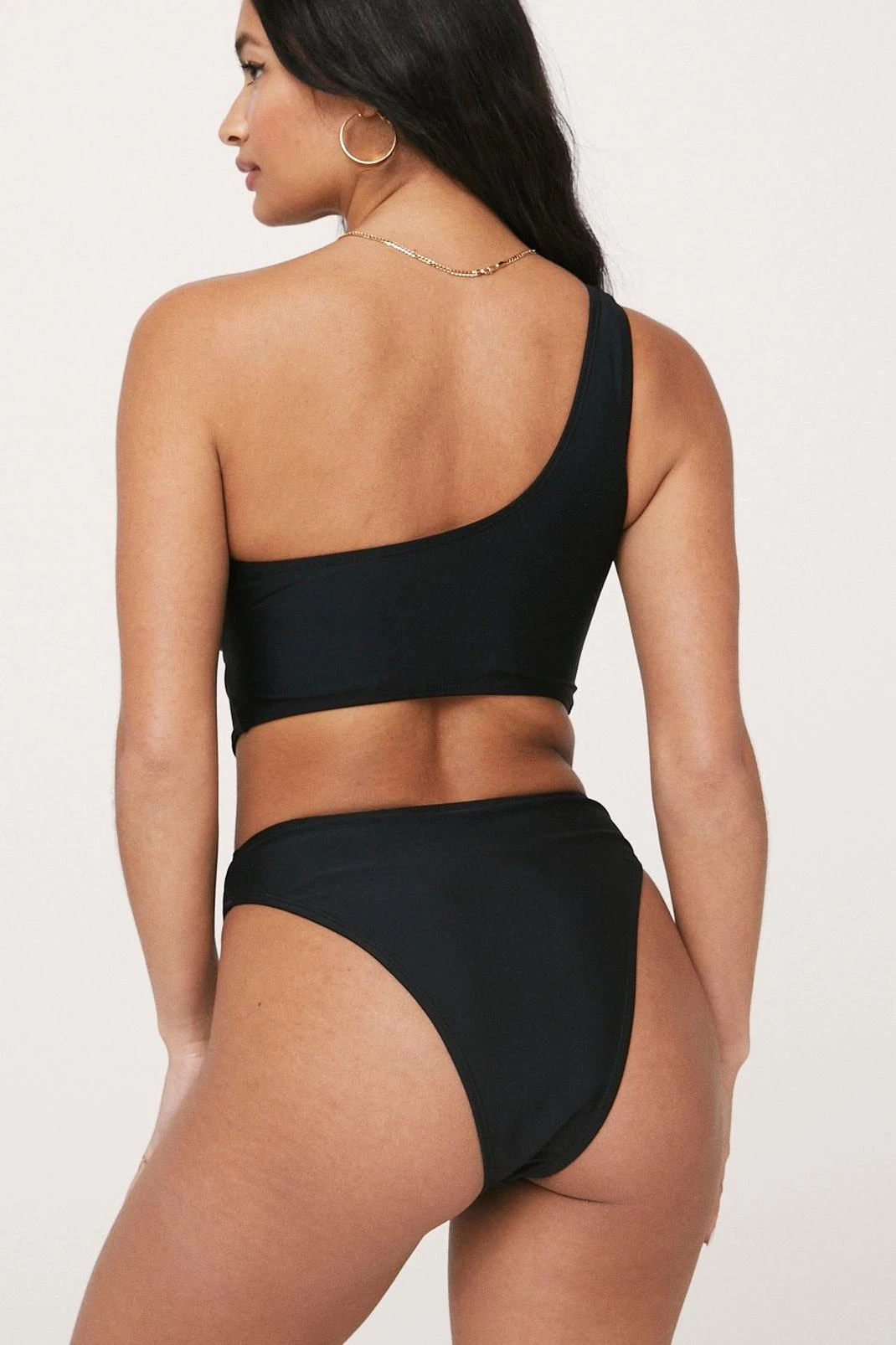 Recycled Ring Detail One Shoulder Bikini Set 4 Recycled Ring Detail One Shoulder Bikini Set - Image 3
