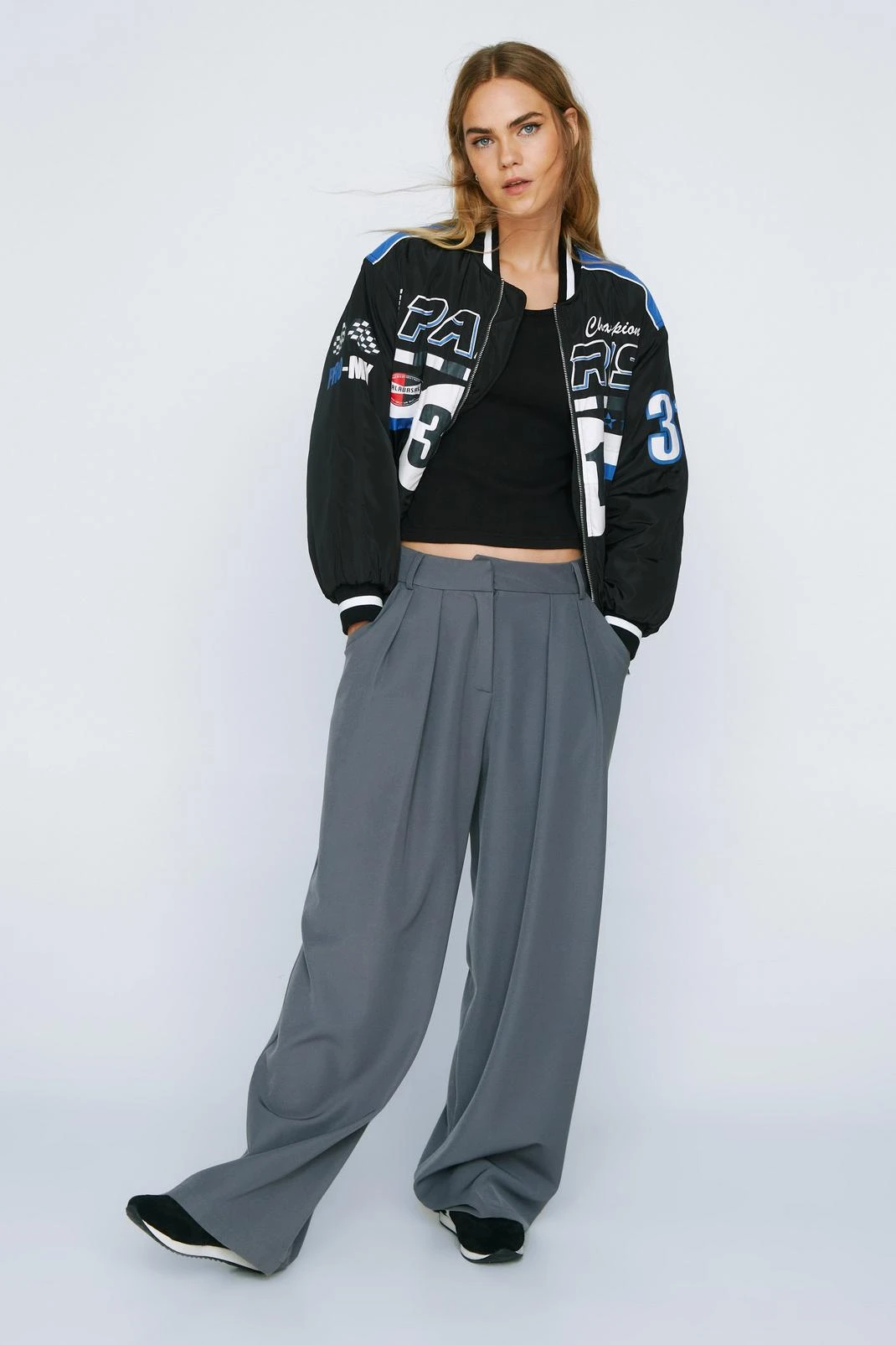 Ribbed Fitted Long Sleeve Scoop Neck T-shirt - Image 5