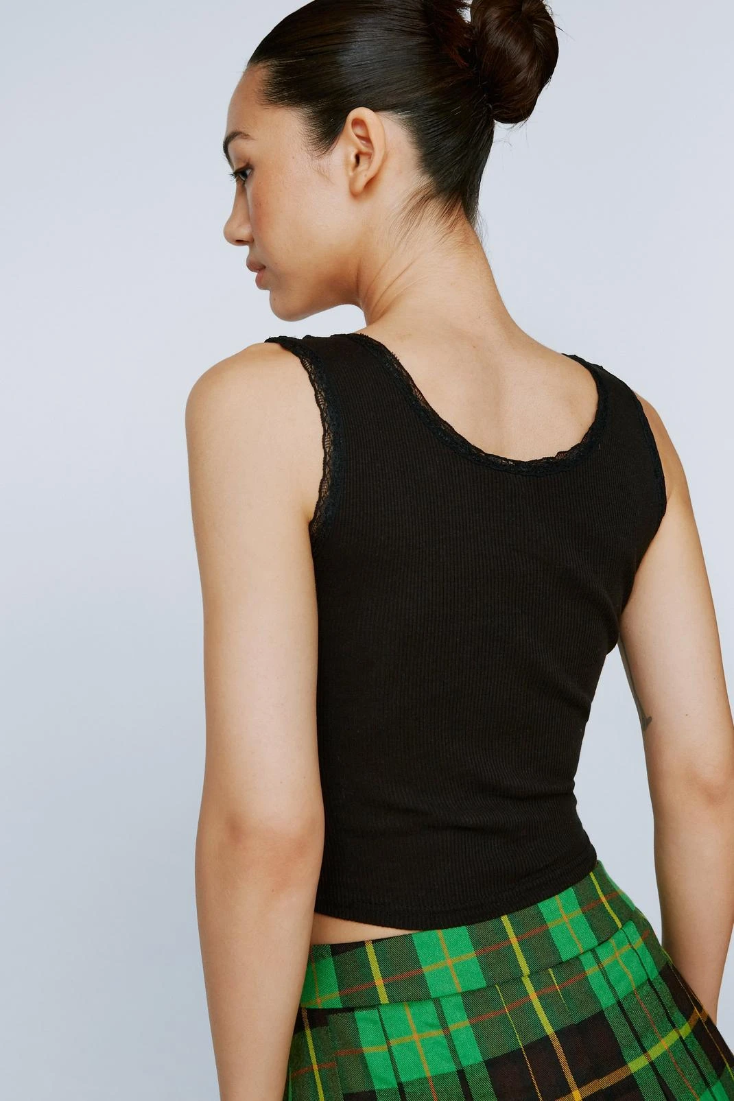 Ribbed Lace Trim Tank Top 5 Ribbed Lace Trim Tank Top - Image 3
